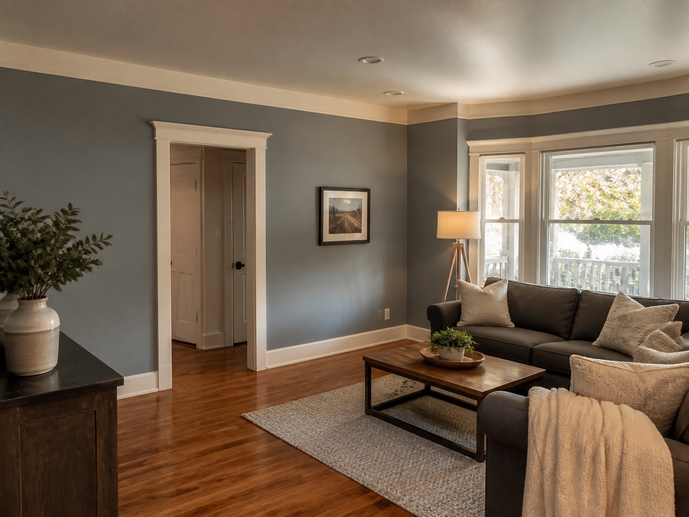 Representative finished room with crisp wall color and clean trim lines